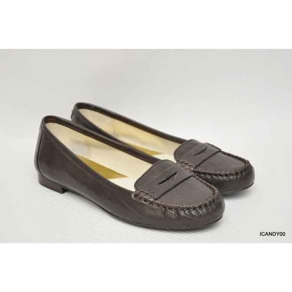 Michael Kors WINSOR Leather Penny Loafer Flat Slip-On Moc Brown 6 New - Picture 2 of 7